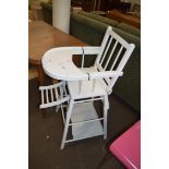 WHITE PAINTED HIGH CHAIR