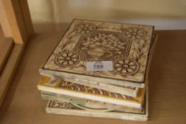 COLLECTION OF SIX VICTORIAN TILES