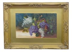 British, 20th century, pair of Still Lifes, Summer Flowers in full bloom, oil on canvas,