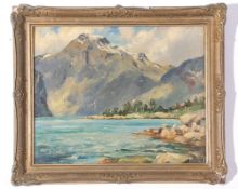 Fred R Fitzgerald (1869-1944), signed verso, inscribed The Geiranger Fjord, Norway , 32 x 38cm