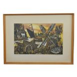 John Sutton (British, 20th century), Broadland views, woodblock print, signed and inscribed, 33 x