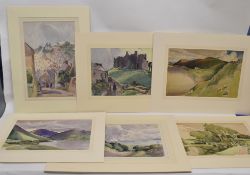 Horace Tuck (British, 20th century), An album of watercolours from the aritst's studio, mostly