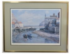 Robert Richardson (British, 20th century), limited edition print of the seaside village of Staithes,