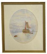 George Stanfield Walters (British, 19th century), Thames hay barges, watercolour, signed, 30 x 23cm