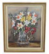 Saxon F Seaman (British, 20th century), Floral Still Life, oil on canvas, 49 x 38cm