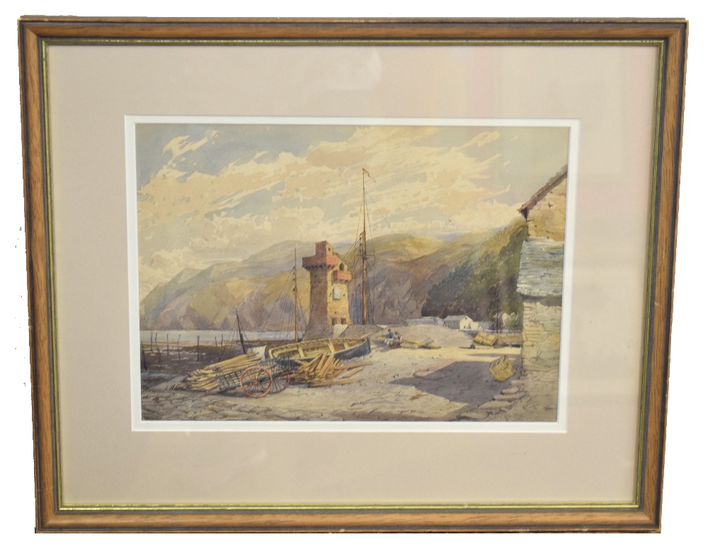 C Thomas (British, 20th century), Lynmouth Beach, watercolour on paper, unsigned, 23 x 33cm