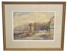 C Thomas (British, 20th century), Lynmouth Beach, watercolour on paper, unsigned, 23 x 33cm