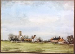 Guy Busby, (British, 20th century), Watercolour, Norfolk Village Scene, 25 x 35cm