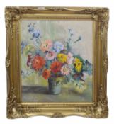 British, 20th century, Floral Still Life, oil on canvas, unsigned, 47 x 40cm