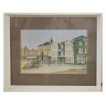 British, 20th century, Market Place, Southwold, watercolour on paper, indistinctly signed, 12 x