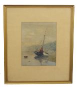 H E Fransman, (British, 19th century), Study of boats at low tide, watercolour, signed lower left,