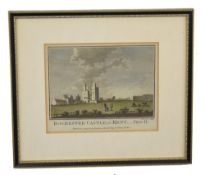 Two prints of Rochester Castle, engravings on paper, 17 x 23cm (largest)