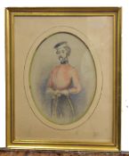 19th century portrait of a British Cavalry Officer, inscribed verso "Cousin George in uniform '