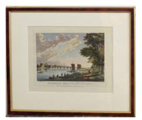 After Paul Sandby (British, 18th century), Datchet Bridge near Windsor, 1774, hand coloured etching,