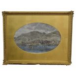 Hong Kong, central portion of the town of Victoria March 1857, colour lithograph on paper, 23 x