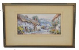 W Sands (British, 20th century), Newlyn, Cornwall, watercolour on paper, signed, 12 x 25cm