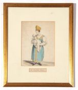 Continental, late 19th/early 20th century, Russian nurse, watercolour on paper, unsigned, 14 x 30cm