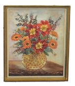 Saxon F Seaman (British, 20th century) Floral Still Life, oil on canvas, 34 x 27cm