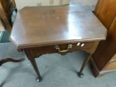 18th century and later mahogany side table with octagonal top, single frieze drawer and tapering