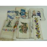 Group of fabrics with needlework in Oriental designs