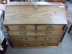 19th century fall front bureau with fitted interior, width approx 115cm