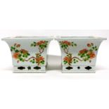 Two Chinese porcelain planters, probably 19th century, both decorated with polychrome design of