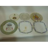 Group of decorative plates including a Paragon commemorative plate etc