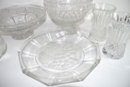 Miscellaneous lot of crystal glass including two Waterford vases, small Waterford dish, a Baccarat