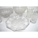 Miscellaneous lot of crystal glass including two Waterford vases, small Waterford dish, a Baccarat