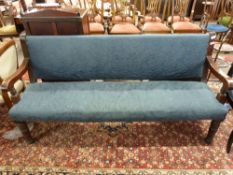 19th century upholstered settle, length approx 182cm