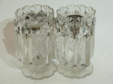 Two small table lustres in clear glass