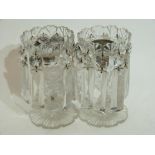 Two small table lustres in clear glass