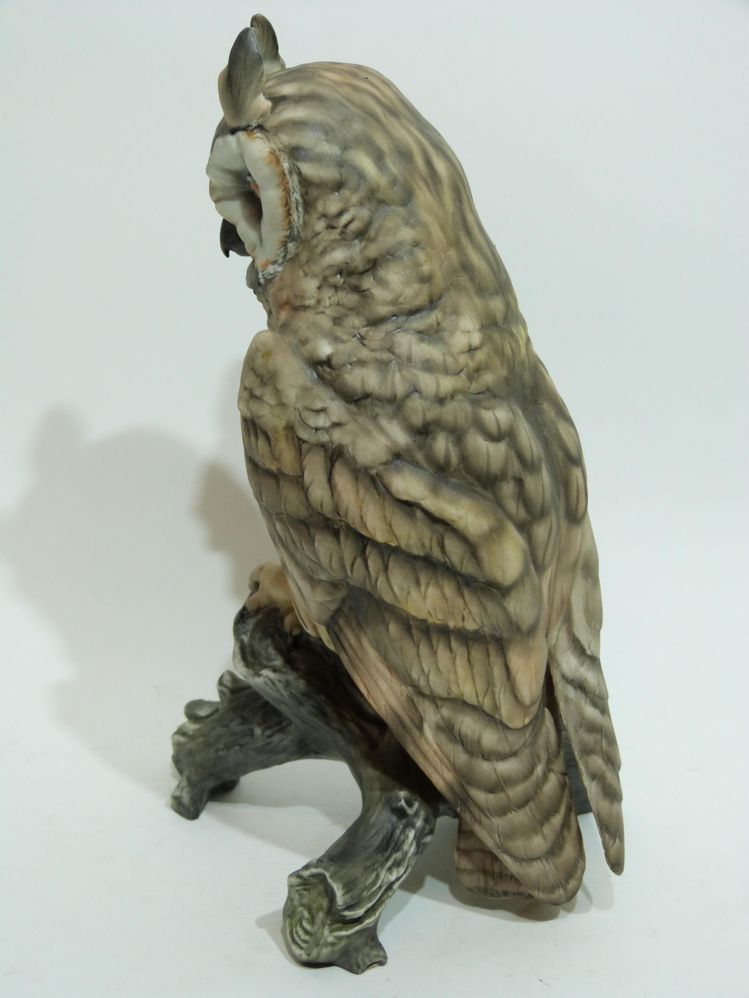 Kaiser porcelain model of an owl standing on a tree stump, 22cm high - Image 2 of 3