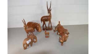 VARIOUS AFRICAN HARDWOOD ANIMAL FIGURES