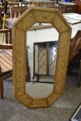 OCTAGONAL WALL MIRROR IN BAMBOO FINISH FRAME