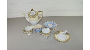 QTY OF NORITAKE GILT FLORAL DECORATED TEA WARES AND A QTY OF CIRCLE POTTERY