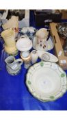 MIXED LOT OF CHINA WARES TO INCLUDE SAUCE TUREEN, ROYAL DOULTON VASE, PRICE BROS JUG