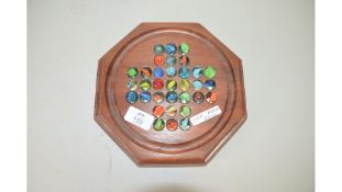 VINTAGE SOLITAIRE BOARD WITH MARBLES