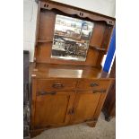 LATE 19TH CENTURY OAK SIDEBOARD IN THE ARTS AND CRAFTS STYLE, WITH MIRRORED BACK AND TWO DRAWERS AND