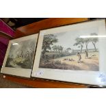 TWO FRAMED COLOURED PRINTS, DUCK SHOOTING AND PARTRIDGE SHOOTING, 57CM WIDE