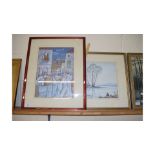 J MITCHELL, FISHING SCENE, LIMITED EDITION PRINT, TOGETHER WITH BAIRD, STUDY OF A SPANISH BAND,