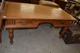 CONTEMPORARY HARDWOOD TABLE/DESK WITH TWO DRAWERS, 170CM WIDE