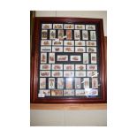 FRAMED SET OF PLAYERS CIGARETTE CARDS, FIRE ENGINE AND FIREMEN SERIES