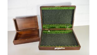 MAHOGANY CUTLERY BOX TOGETHER WITH A FURTHER MAHOGANY BOX (2)