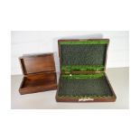 MAHOGANY CUTLERY BOX TOGETHER WITH A FURTHER MAHOGANY BOX (2)