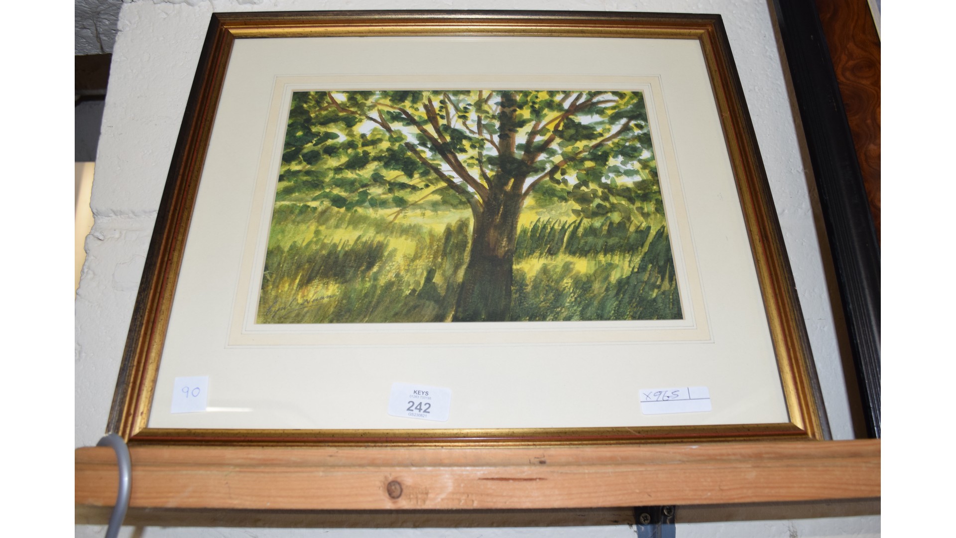 CONTEMPORARY SCHOOL - STUDY OF A WOODLAND SCENE, WATERCOLOUR, FRAMED AND GLAZED