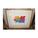 COLOURED LIMITED EDITION PRINT, SIMONE II, 140/275, FRAMED AND GLAZED, 64CM WIDE
