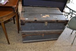 PAIR OF VINTAGE TRAVEL TRUNKS, MARKED TO THE INTERIOR "THE MARSHALL IMPROVE AIR AND WATERTIGHT