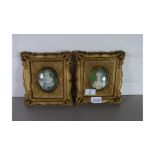 TWO MINIATURE PRINTS IN GILT FRAMES