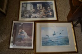 MIXED LOT: THREE COLOURED PRINTS COMPRISING ONE OF THE FAMILY AFTER FREDERICK GEORGE COTMAN,